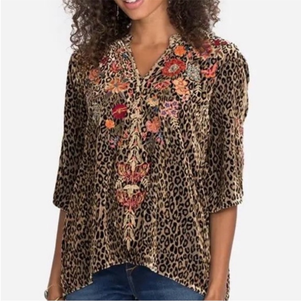 Johnny Was Taline Easy V-Neck Shirt Tunic